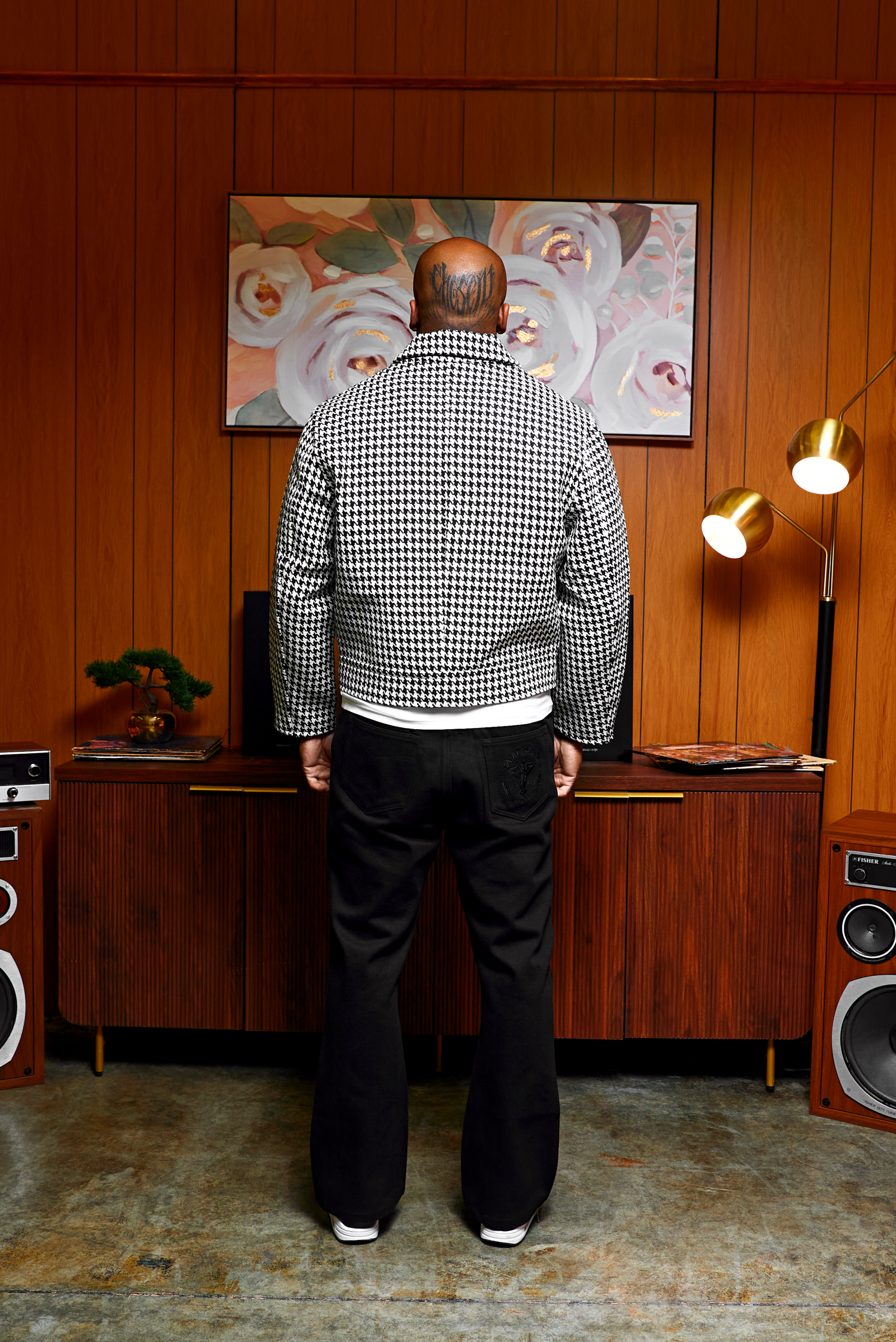 Houndstooth Boxy Fit Jacket