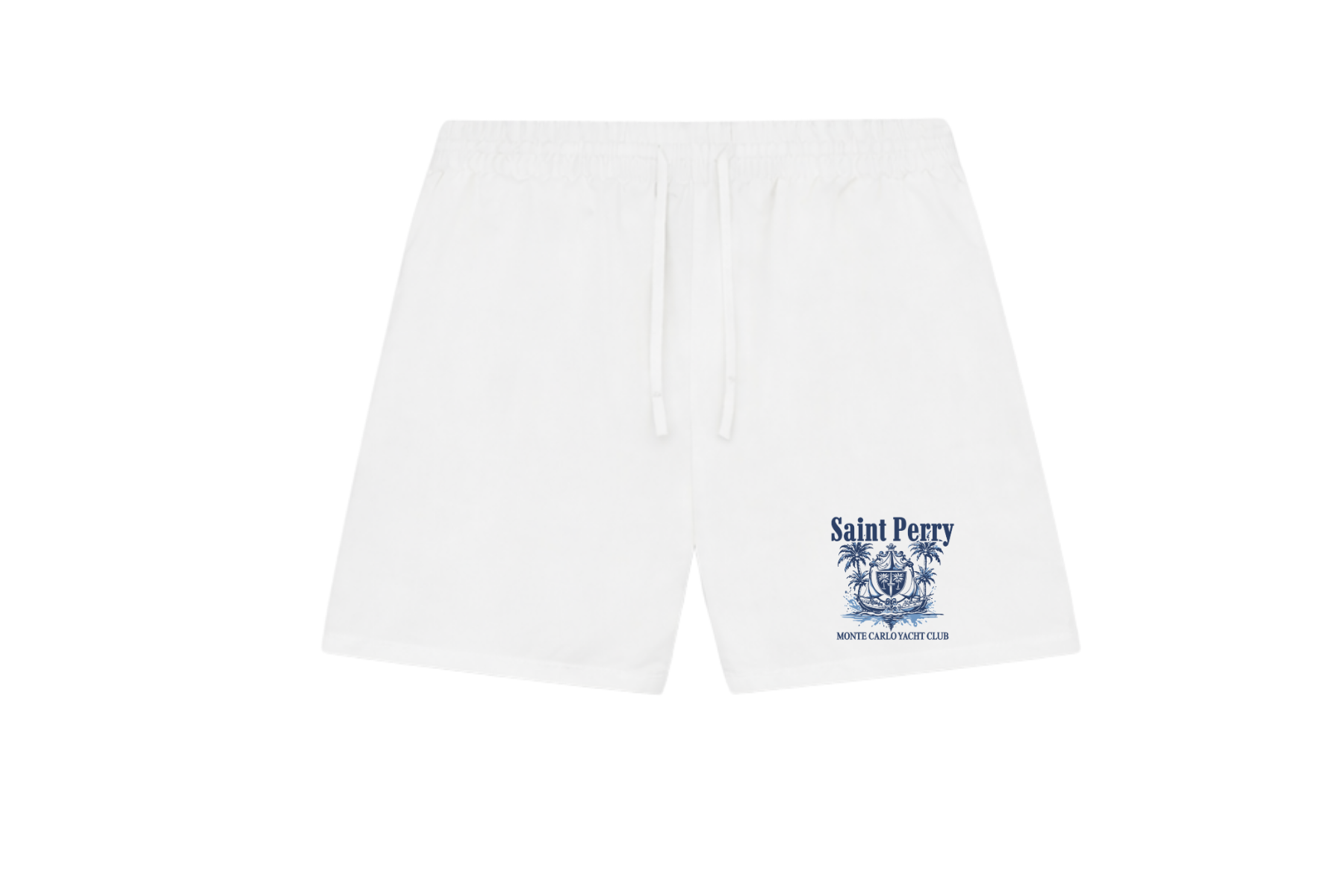 Saint Perry Monte Carlo Yacht Club Short in off-white Portuguese viscose, men's resort wear