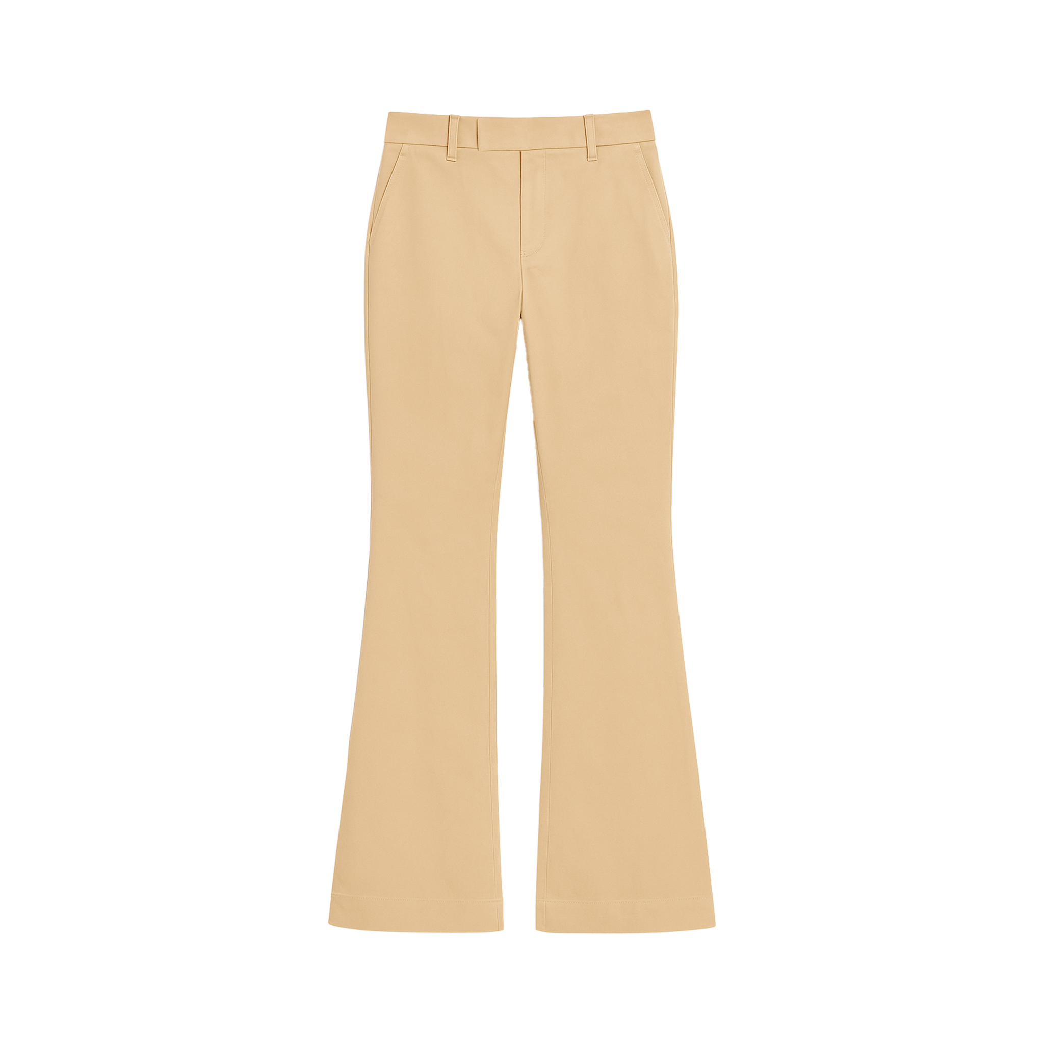 Flare Chinos Pants mid-rise tailored cotton-blend chinos with subtle flare and stretch in stone and olive tones