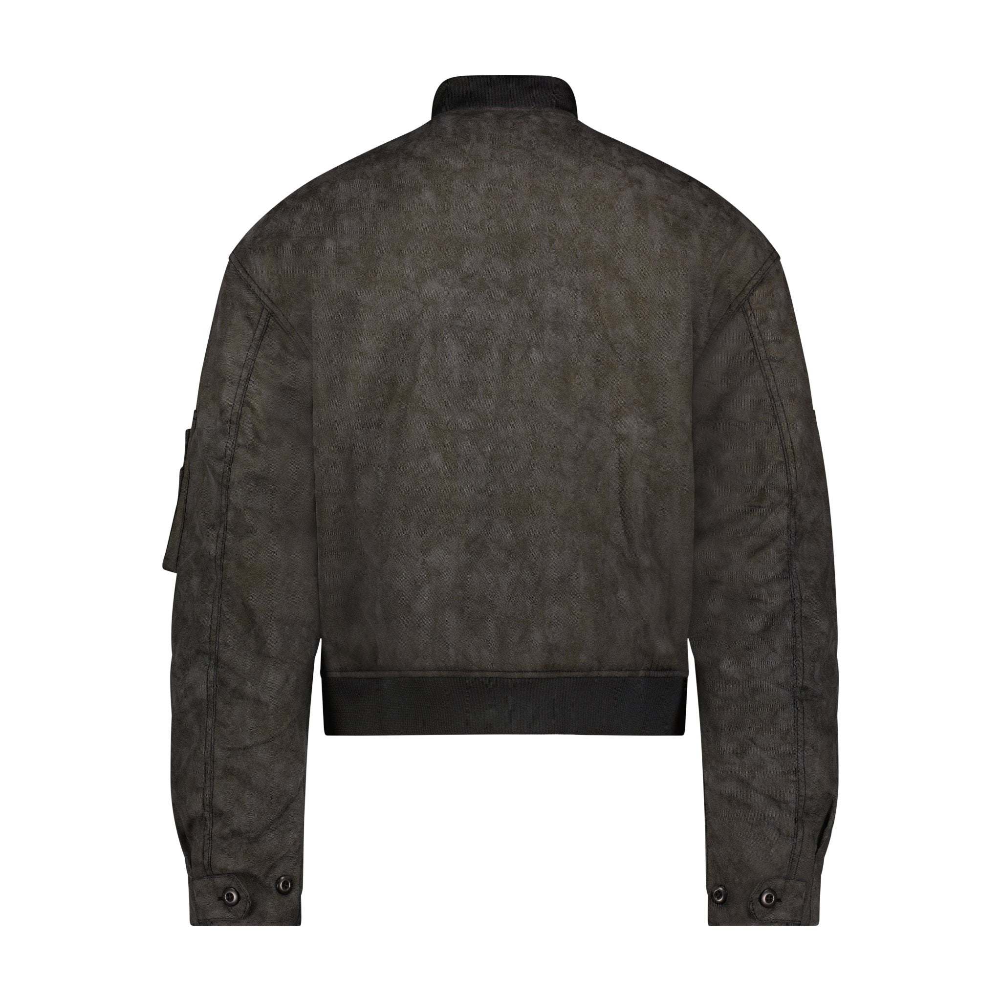 Vintage dark grey Flight Jacket with zip front and ribbed cuffs by Saint Perry