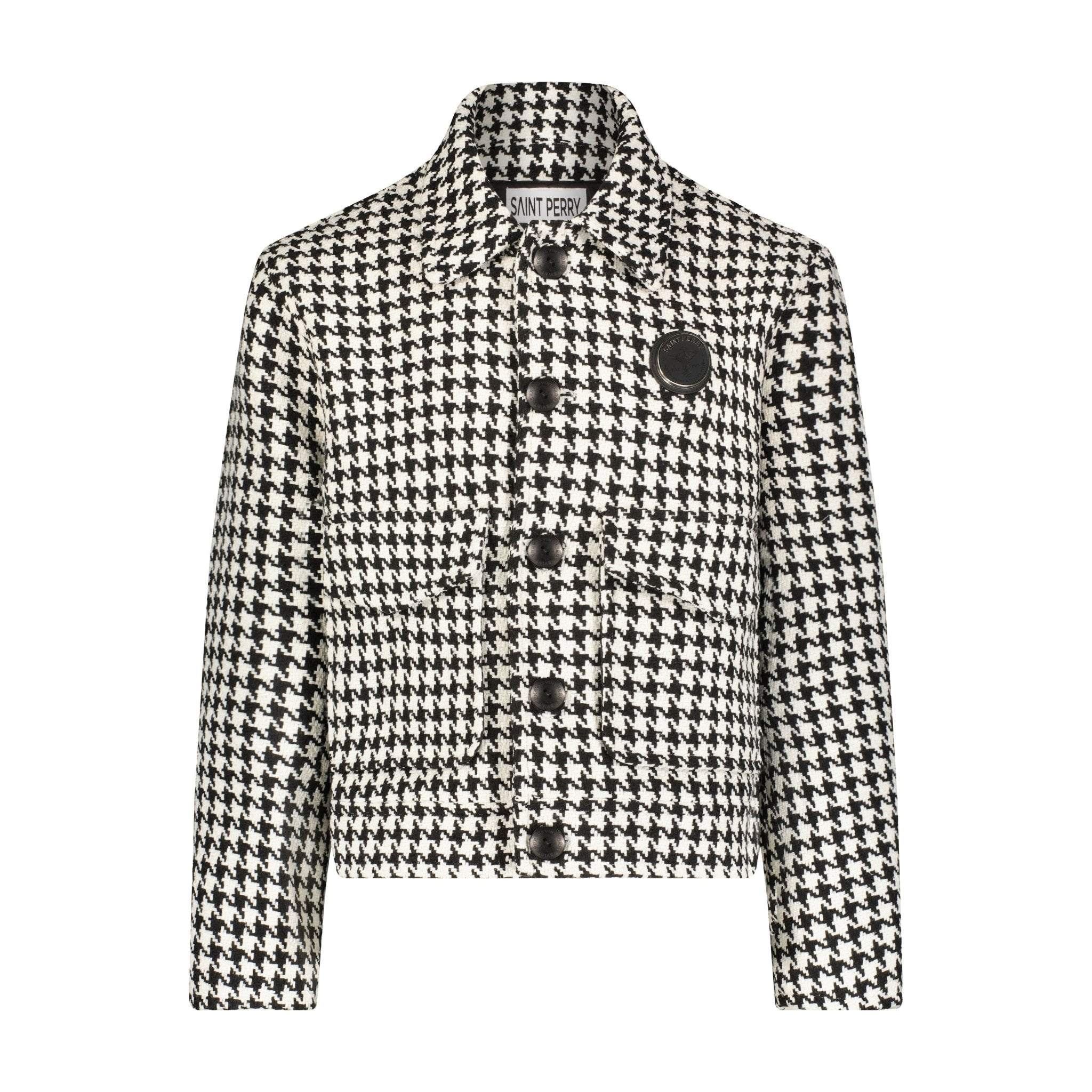 Houndstooth Boxy Fit Jacket - SAINT PERRY