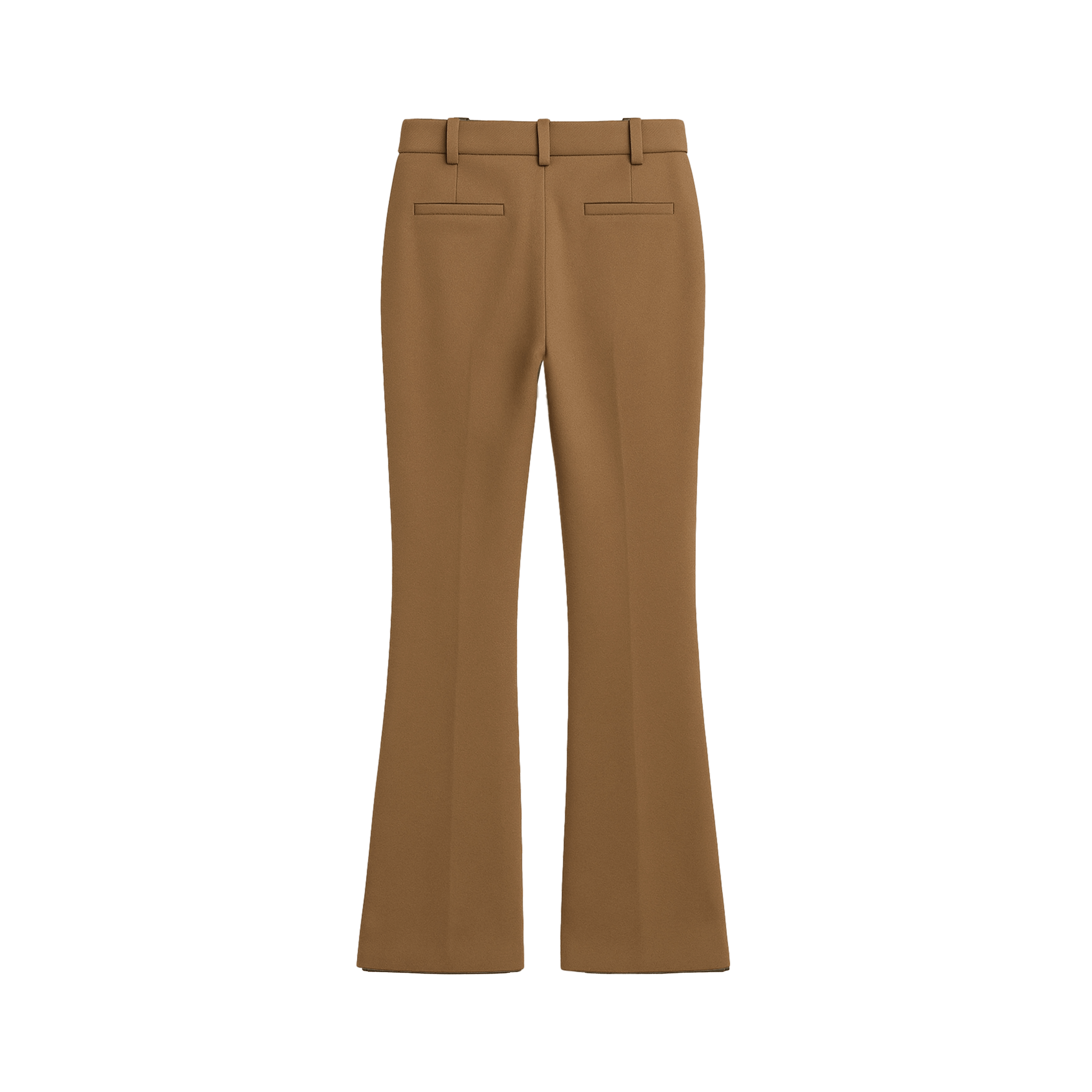 Lavrey Tux Flare trousers in virgin wool with front slit and subtle flare by Saint Perry