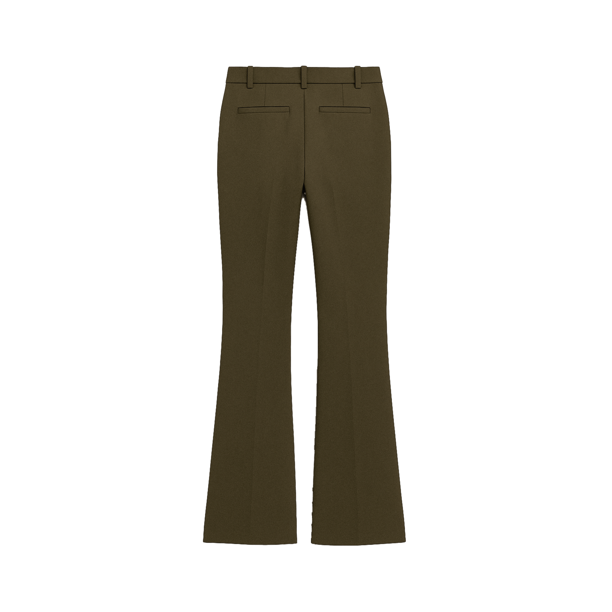 Green LAVREY TUX FLARE tailored chinos with mid-to-high rise and subtle flared hem by Saint Perry