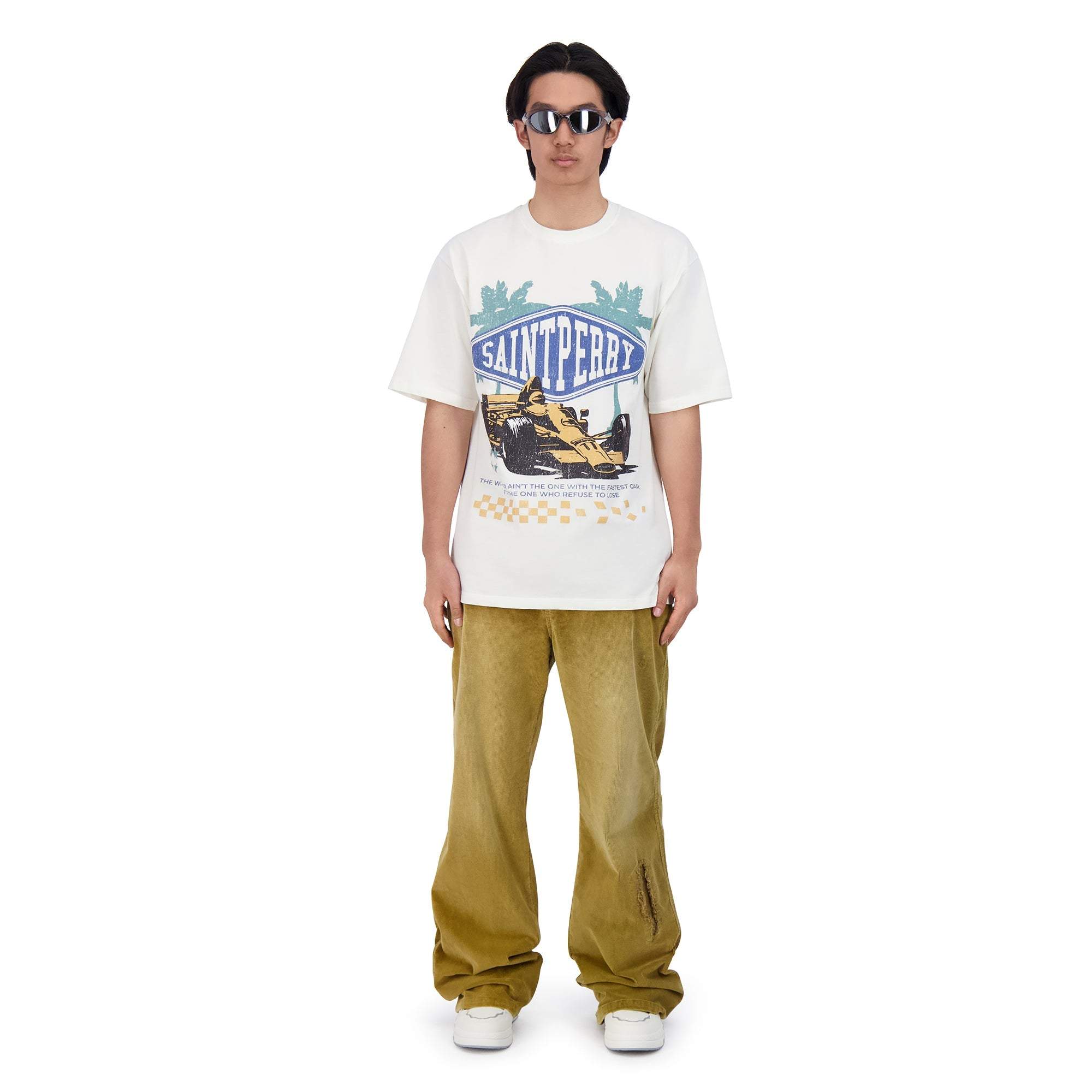 LOGO EMBROIDERY CORDUROY PANTS - SAINT PERRY