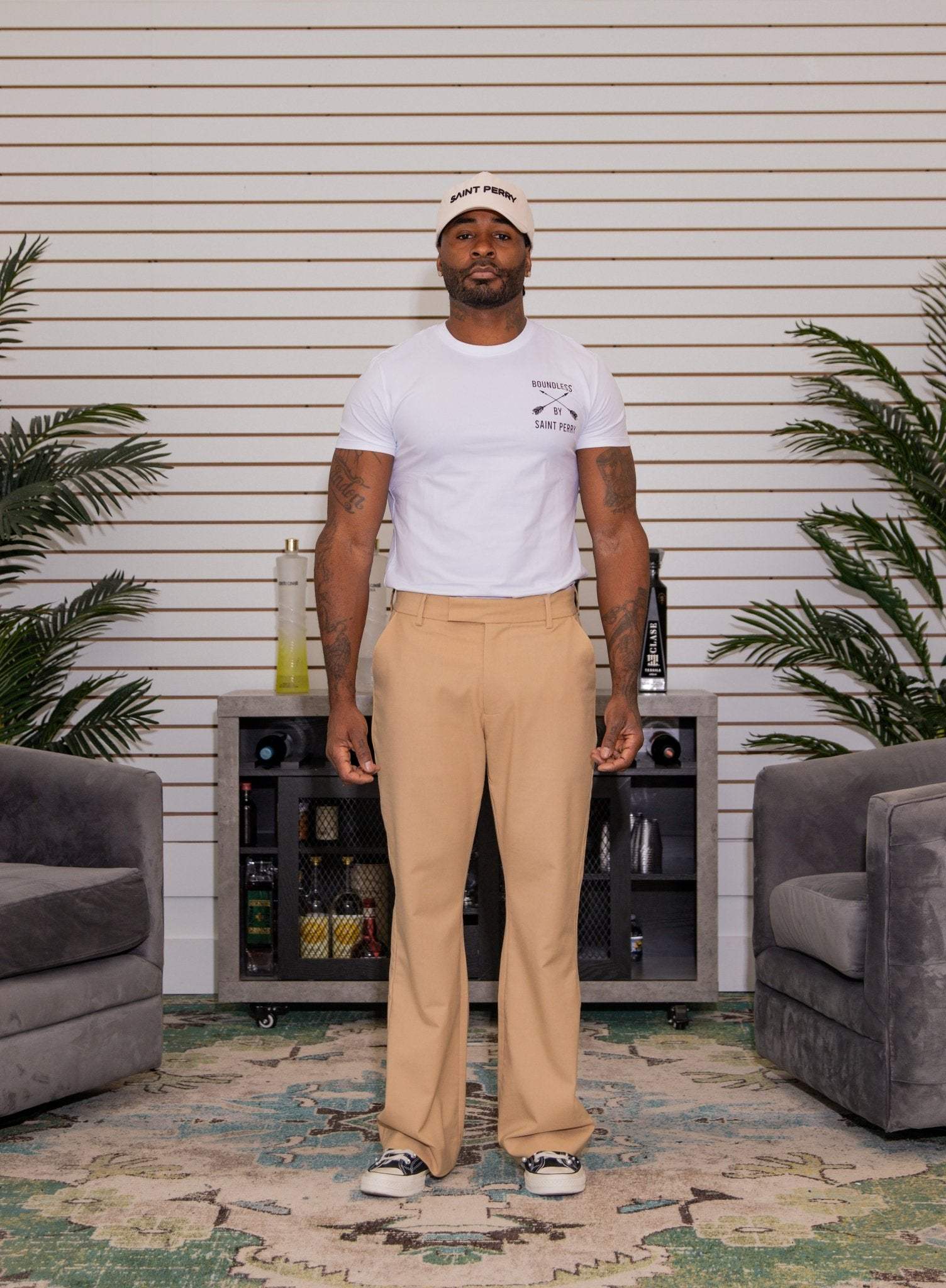 Men's Crewneck M1 White T-Shirt - SAINT PERRY