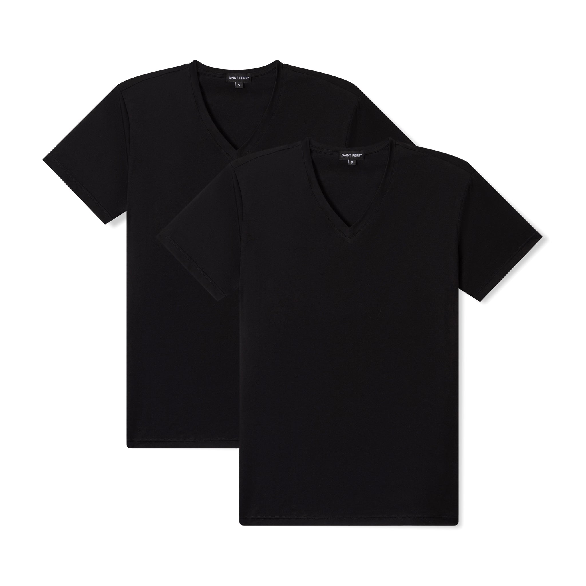Men's V-Neck Black T-Shirt 2 Pack - SAINT PERRY