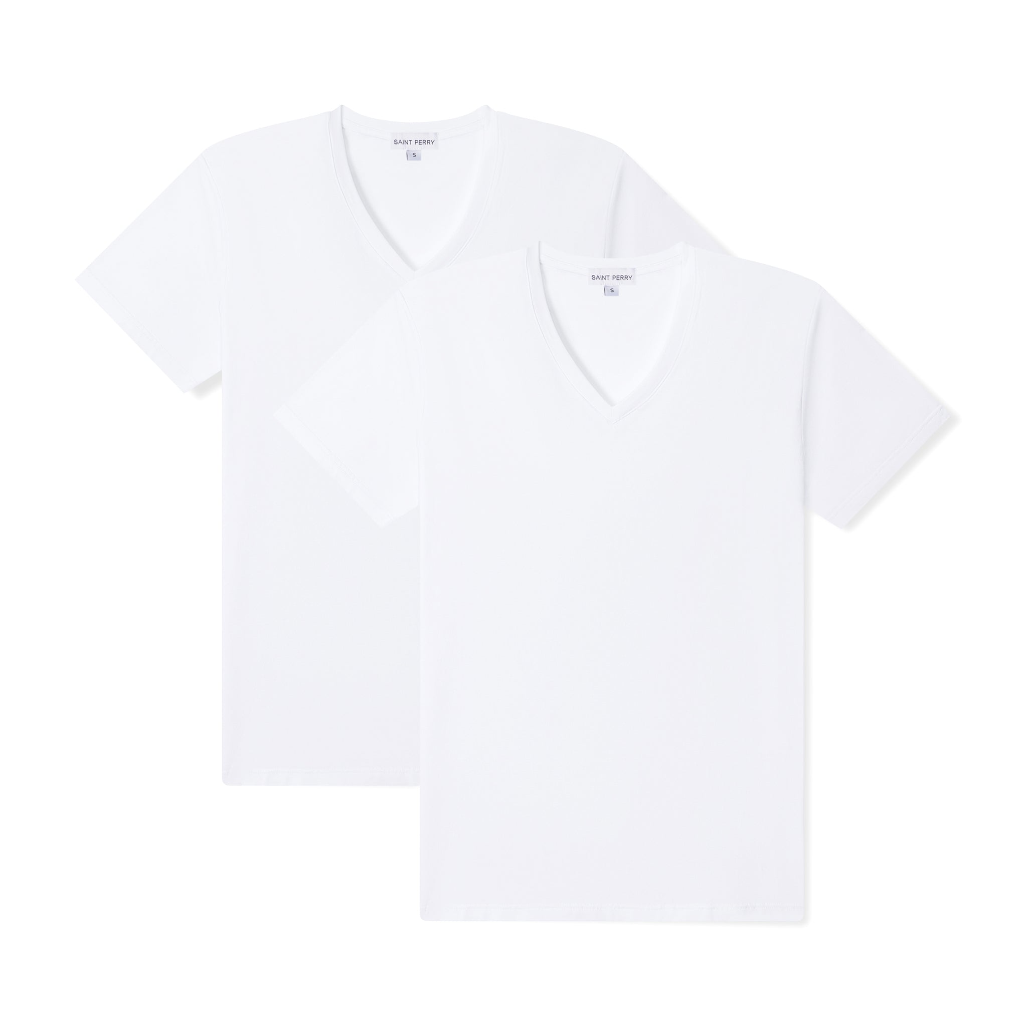 Men's V-Neck White T-Shirt 2 Pack - SAINT PERRY