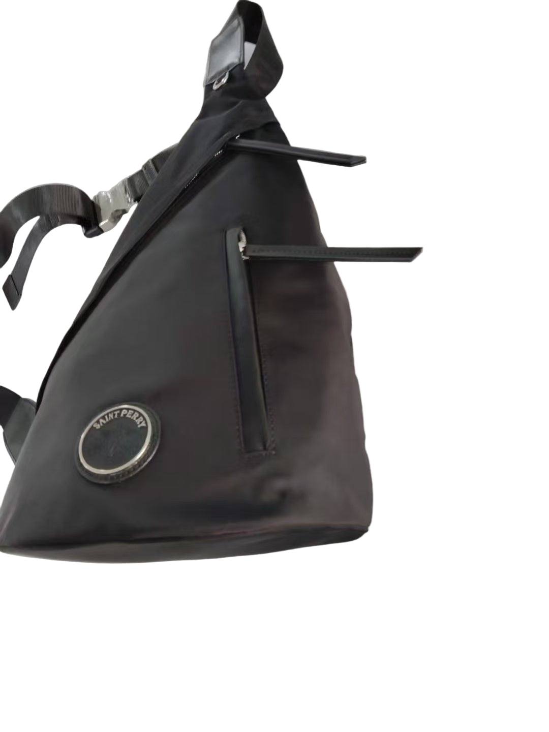 Shoulder bag re-Nylon and Calf leather