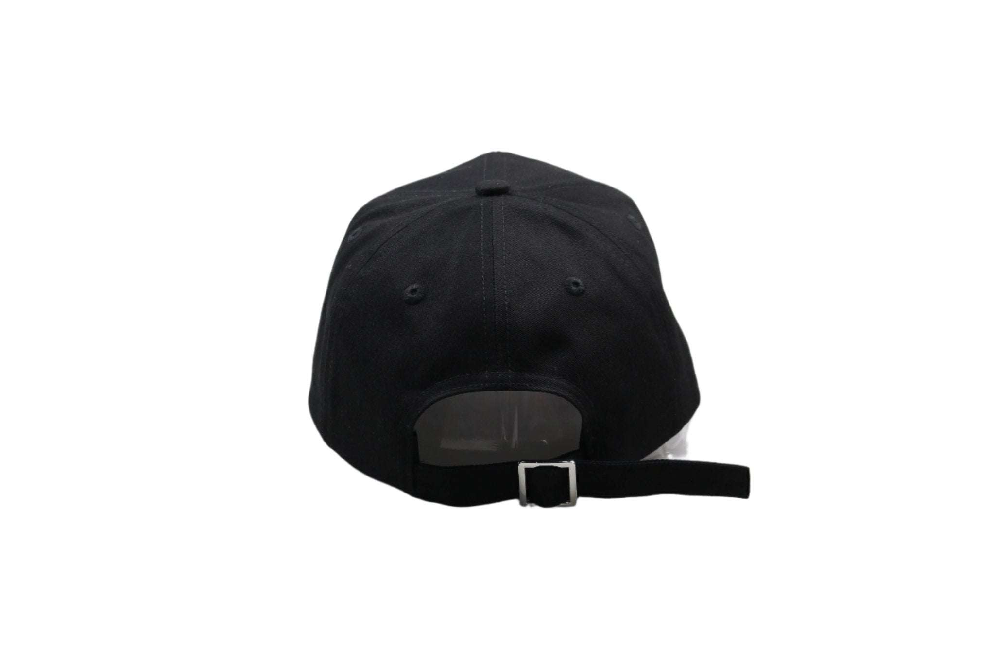 Saint Perry Baseball Black Hat in black with embroidered logo and adjustable strap