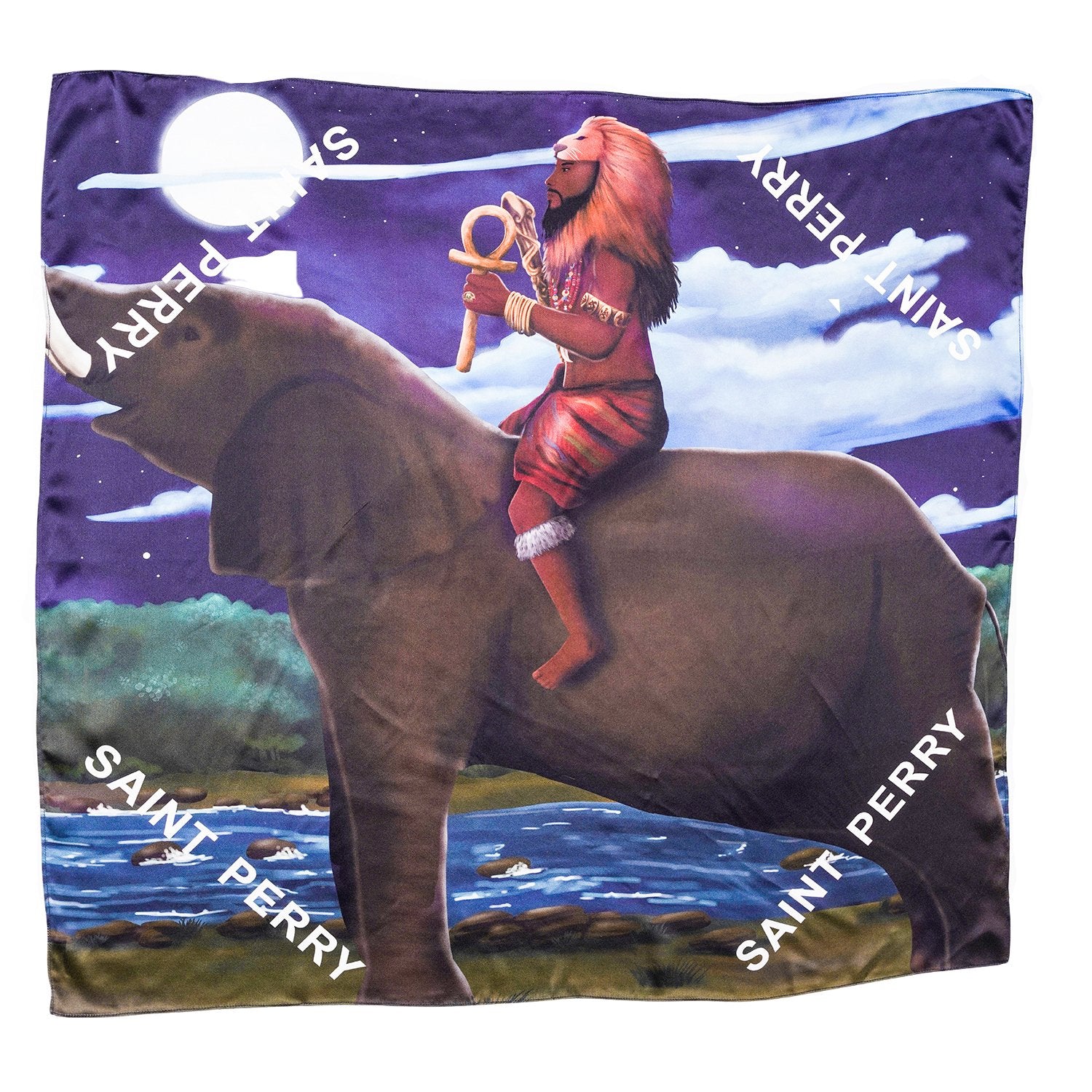 Scarf - Afrocentric King Riding Elephant - SAINT PERRY