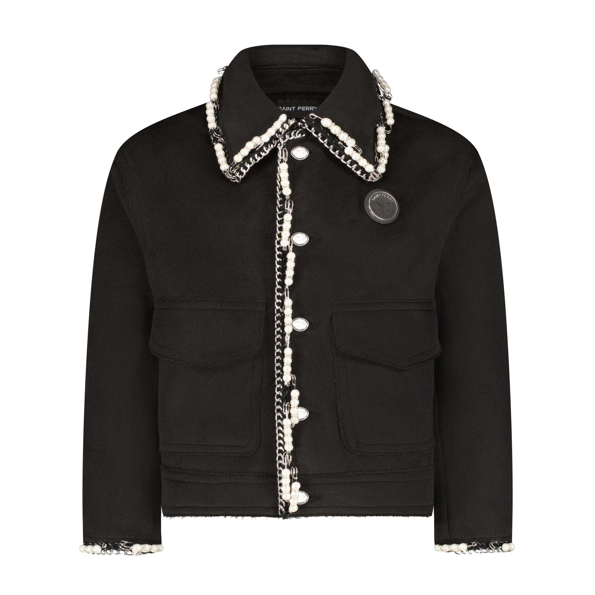 Stud and pearls embellished Jacket - SAINT PERRY