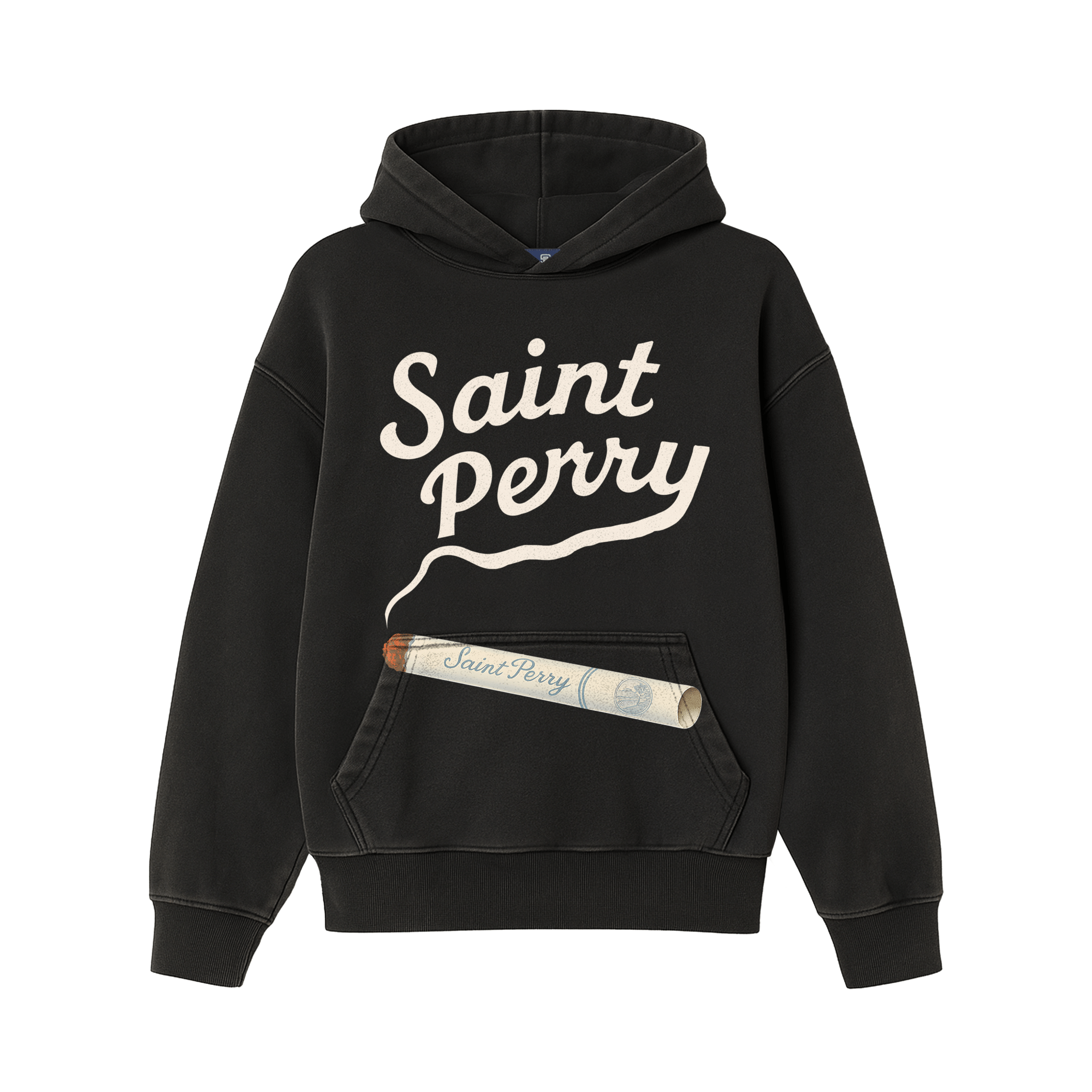 The Weight of Whispered Legends hoodie in black with bold front graphic, 100% cotton, relaxed fit, artisanal Portuguese craftsmanship