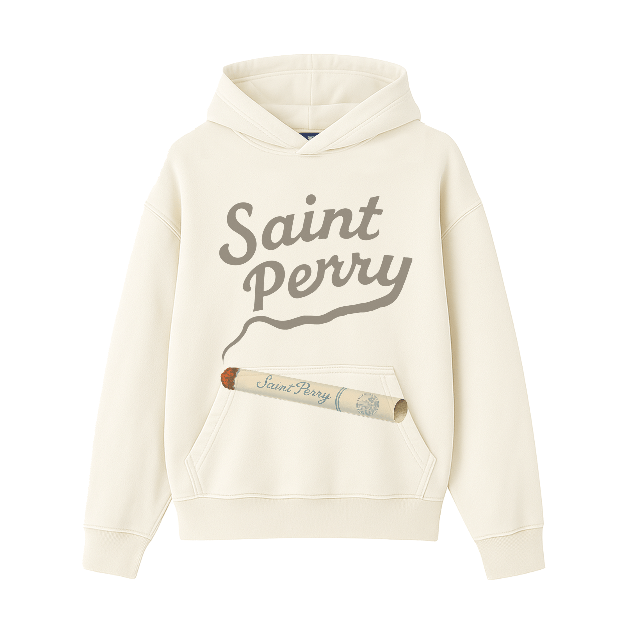 The Weight hoodie in off-white with bold typography and minimalist design