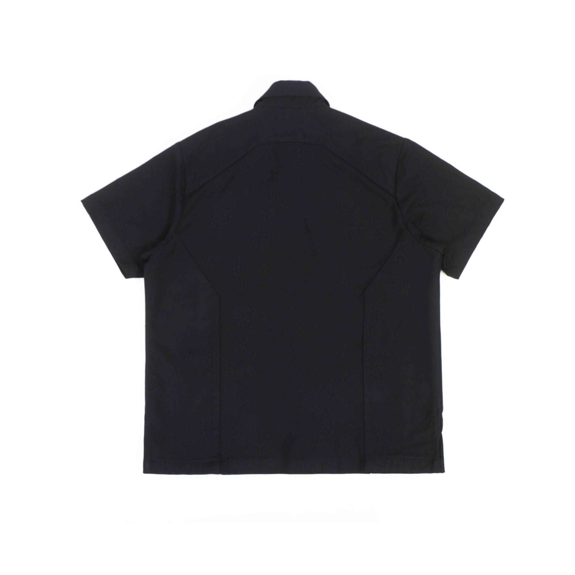 Black wool shirt with button-down front and tailored fit by Saint Perry