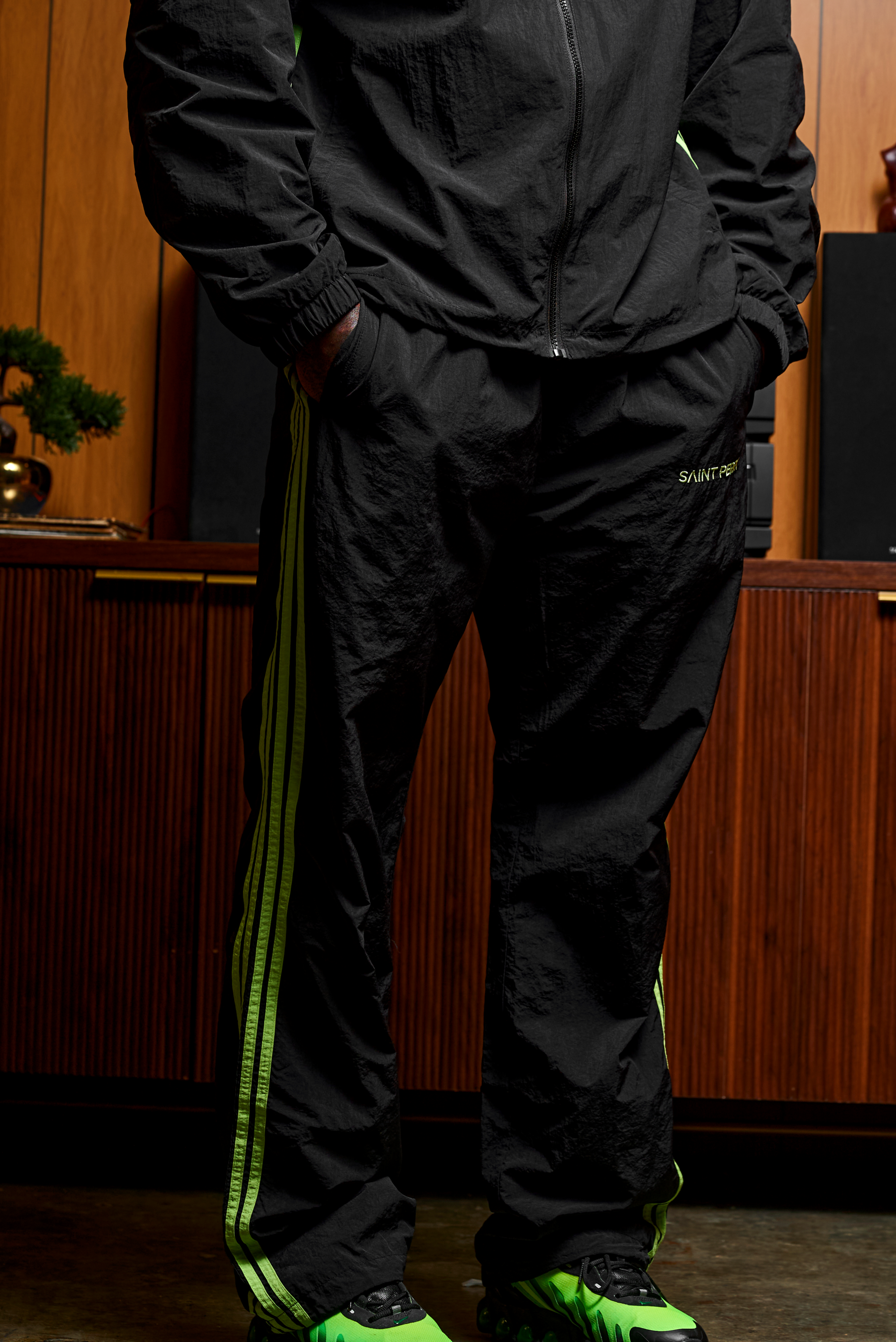 Otis Track Jacket and Pants - Black & Neon