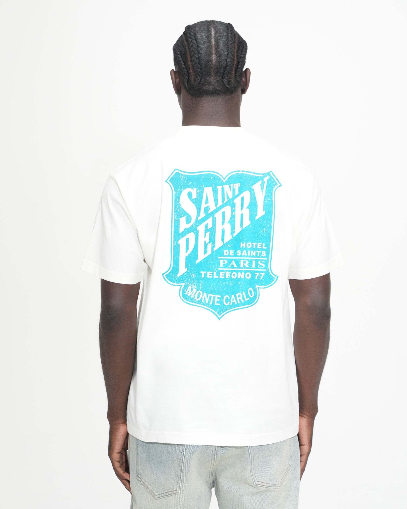 Hotel De Saints Tee off-white on-body relaxed fit lifestyle