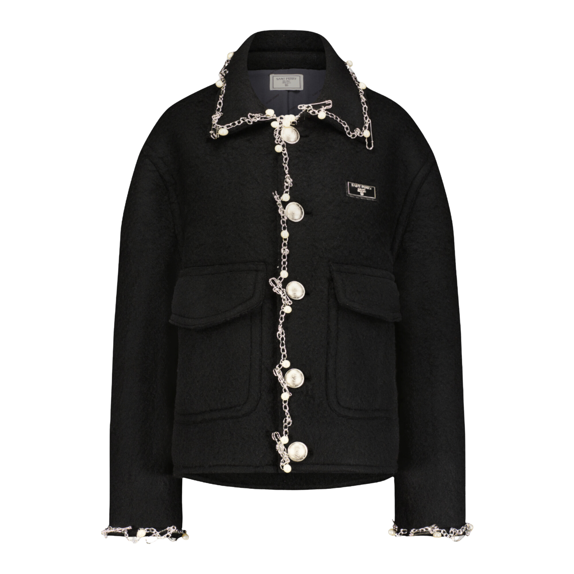 Stud and pearls embellished Jacket