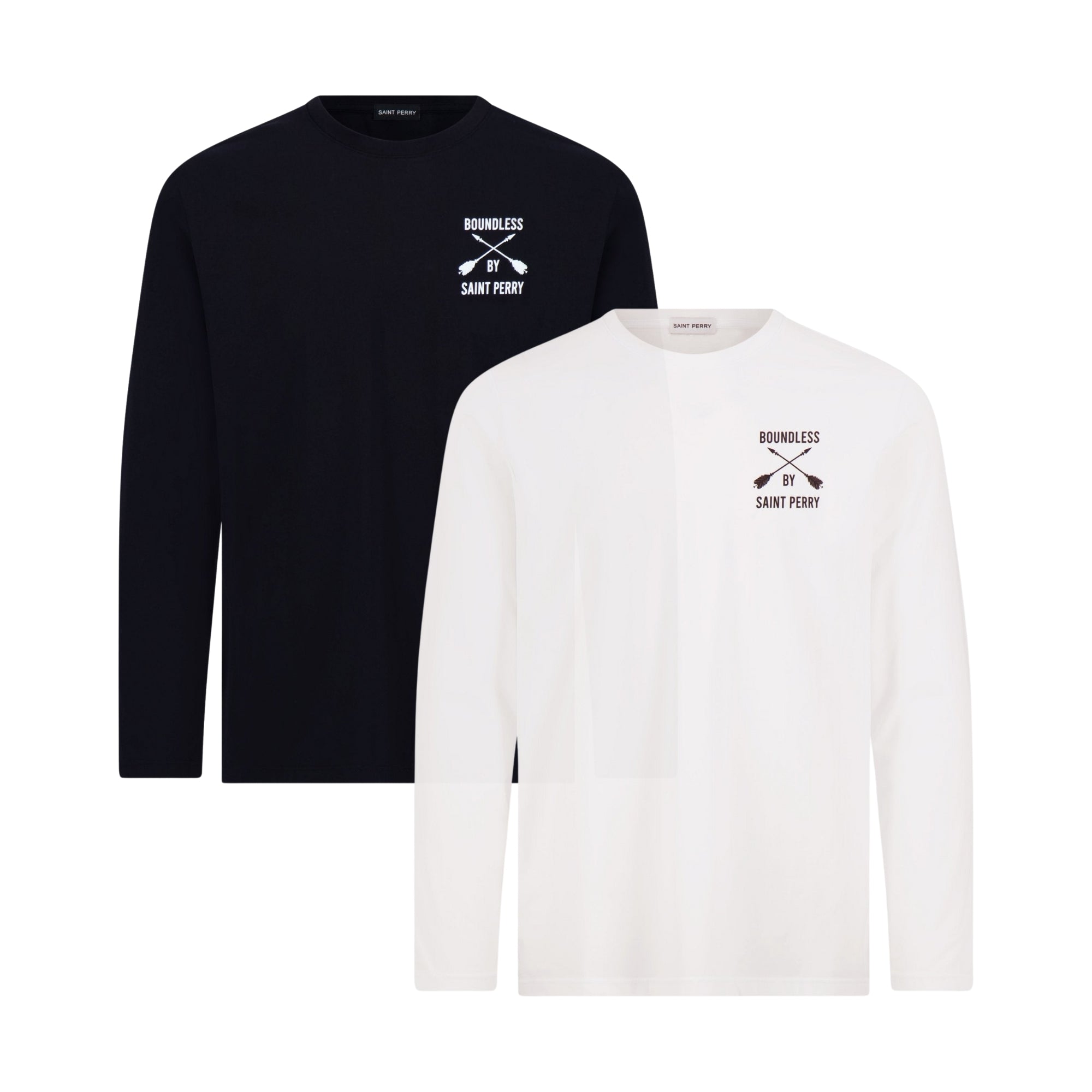 Long Sleeve Crewneck T-Shirt 2pcs Bundle - SAINT PERRY