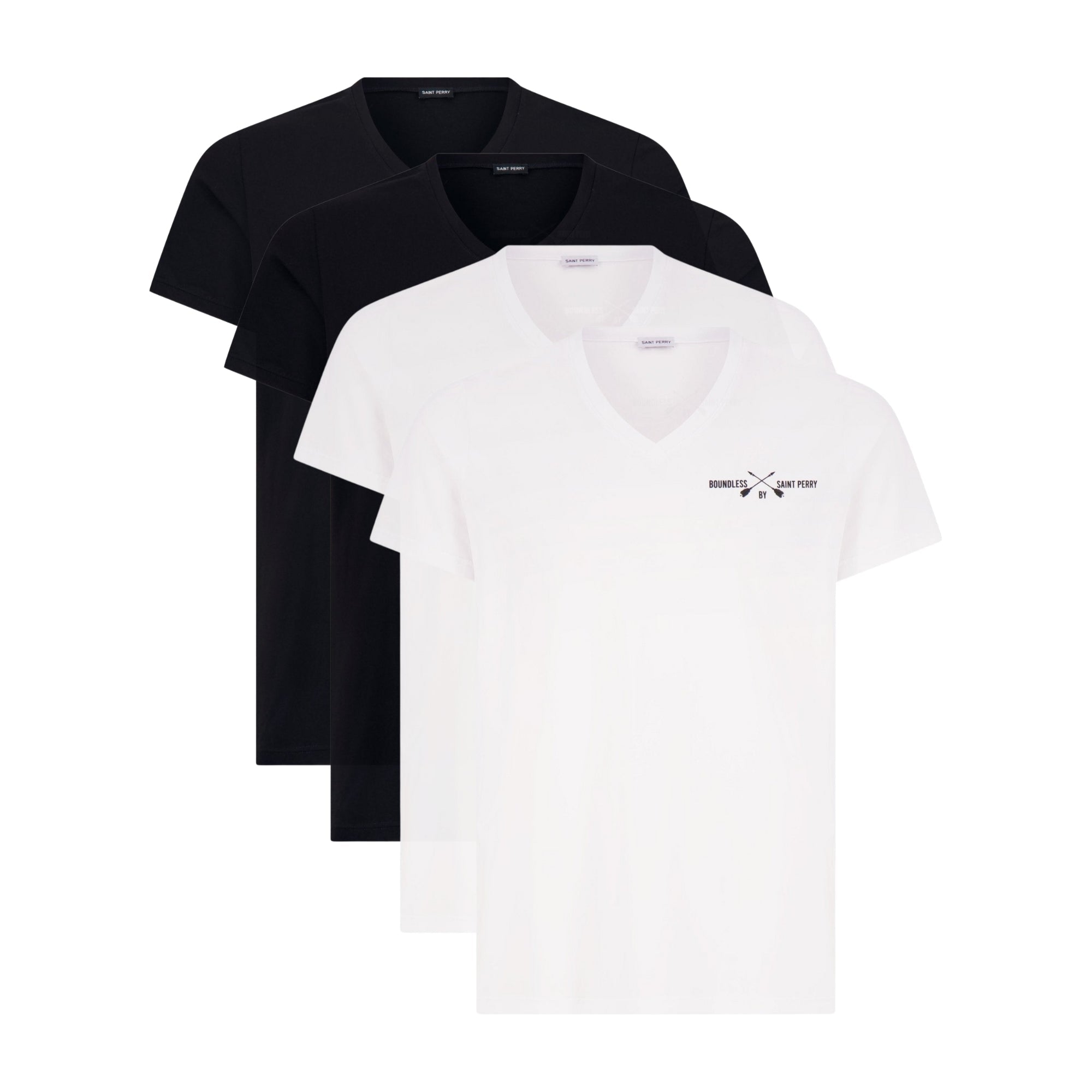 Men's V - Neck T-Shirt 4pcs Bundle - SAINT PERRY