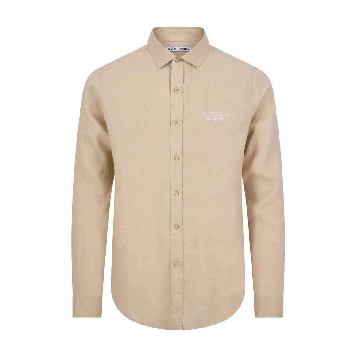 Slim Fit Linen Shirt Beige / L