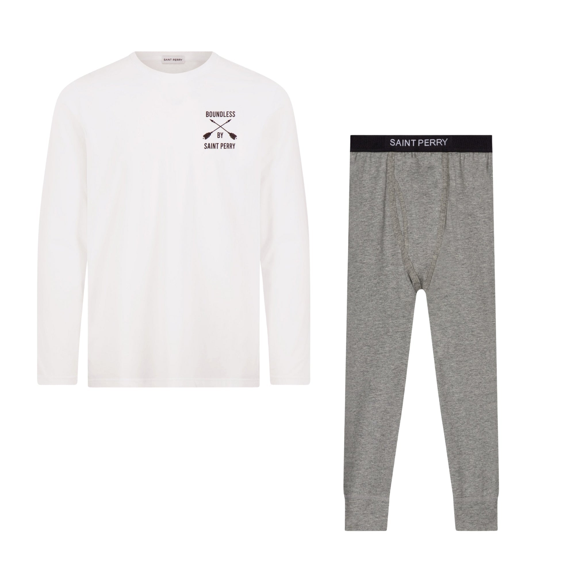 Thermal Underwear Sets - White & Gray - SAINT PERRY